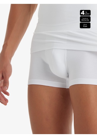 Erkek Boxer 4lü Paket Daily Comfort 9690 - Beyaz Beyaz