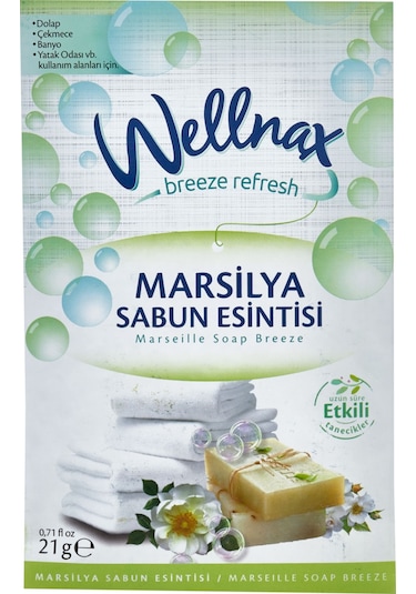 Wellnax Dolap ve Çekmece Kokusu Marsilya Sabun Esintisi Kesesi 5 x 21 G