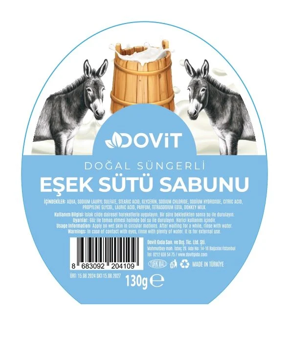 Dovit Eşek Sütlü Doğal Süngerli Sabun 130 G