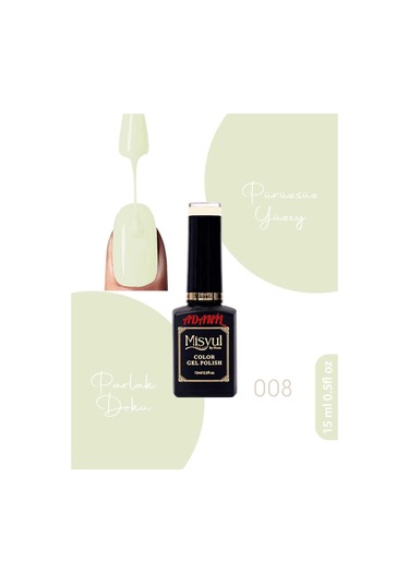 Adanil 15 ML Misyul Profesyonel Kalıcı Oje Buzul Yeşili No:008