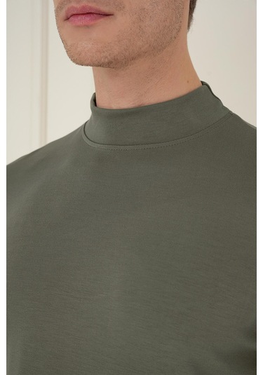 Ts 894 Slim Fit Haki Spor T-shirt Haki