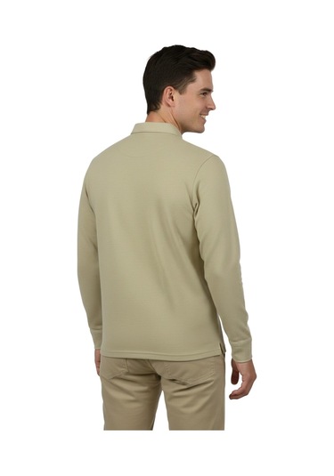 Raymons Erkek Gömlek Yaka Jakarlı Cepli Regular Fit Sweatshirt Bgl-st04957 Bej