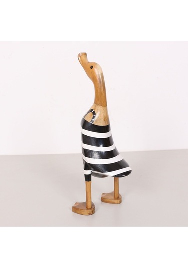 Çizgili Ördek El Oyması Teak Gövde 34x14x13 Cm