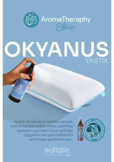 Aroma Terapi Okyanus Esintisi Visco Yastık Ve Yastık Spreyi Beyaz