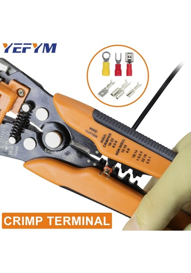 Youmex Otomatik Telli Kablo Soyucu - Elektrikçi İçin Kesim, Presleme Ve Soyma İşlevi - Mavi Renkli Çok İşlevli Alet Mavi