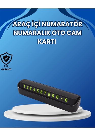 Fosforlu Araç İçi Park Numaratörü Gece Görünümlü Şık Çözüm