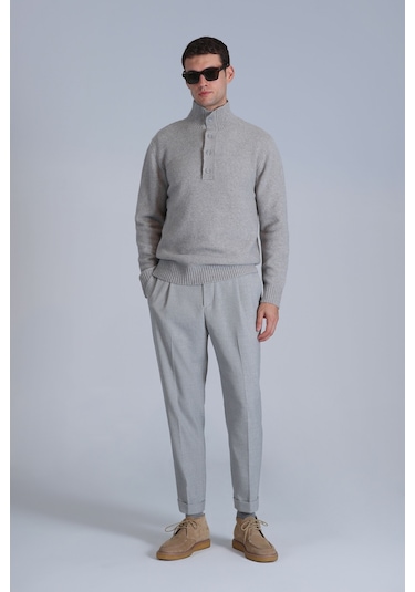 Lufian Bert Spor Erkek Chino Pantolon Slim Fit Açık Gri Açık Gri 112190307100180 Açık Gri