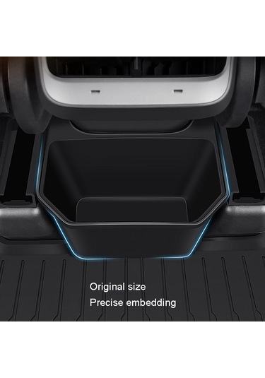 Tesla Model Y Çöp Kutusu Aksesuarları İçin Arka Orta Konsol Saklama Kutusu Düzenleyici, Renk: Siyah