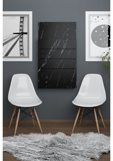 Fulya Duvara Monte Katlanabilir Pratik Yemek Masası Siyah