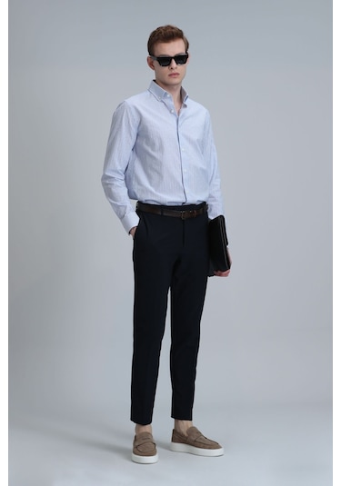 Lufian Erkek Hery Smart Chino Slim Fit Pantolon 111190318 Lacivert