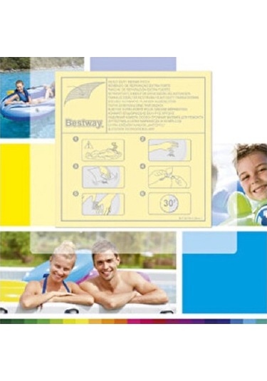 Bestway Şişme Yatak Yastık Havuz Oyuncak Onarım Yaması 62068 + Japon Yapıştırıcı Çok Renkli