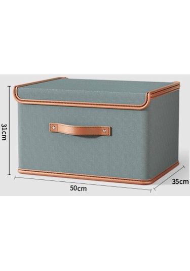 Suntek Yorgan Yastıklar İçin Kapaklı Depolama Kutusu Gri 50 x 35 x 31 CM
