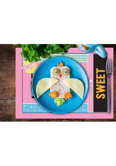 Adawall Home Tweety Teams Kumaş Amerikan Servis 4'lü Set 35x50cm Çok Renkli