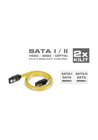 Navidata 50cm Kilitli Serial Ata Sata Data Kablo Klipsli 20 Adet