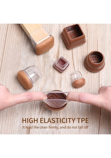 8 Adet Sessiz Mobilya Ayak Koruyucu - Ahşap Zeminler İçin Taban Feltli Tpe Ayaklık