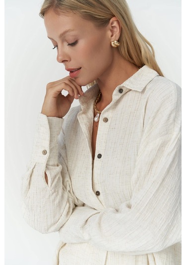 Durres Bej Oversize Gömlek bej
