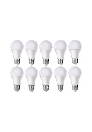 Led Ampul Beyaz Renk 9 Watt Tasarruflu 10 Lu Paket 10'lu Beyaz Işık E27 Led Ampul 9 Watt Yok A'dan G