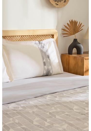 Kaşmir Home Reno %100 Pamuk Çift Kişilik Nevresim Takımı Antrasit Antrasit