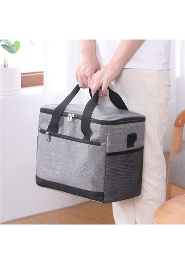 Piknik Çantası Bir Omuz Açık Piknik Çantası Büyük Ve Küçük Buz Paketi Yalıtım Çantası Piknik Sırt Çantası Gris, 35l Antrasit - Gri