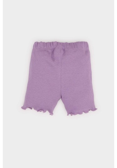 DeFacto Kız Bebek Fitilli Kaşkorse Beli Lastikli Şort E8247A525SMPR80 Mor
