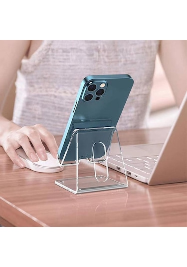 Şeffaf Akrilik Cep Telefonu Standı Masa Yerleştirme Tutucu Akıllı Telefon İçin Evrensel Masaüstü Şarj Cihazı Desteği Telefon Montajı A2