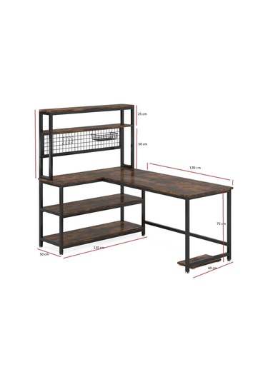 Ters Çevrilebilir L Şeklinde Masa Ceviz - Ceviz