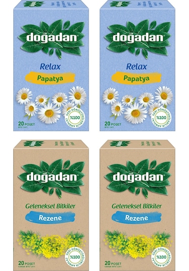 Doğadan Papatya Ve Rezene Bardak Poşet Çay 4 Lü Karma Paket