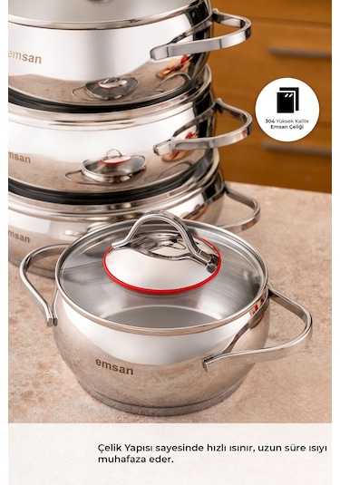 Emsan Seylan Tencere Seti 8 Parça