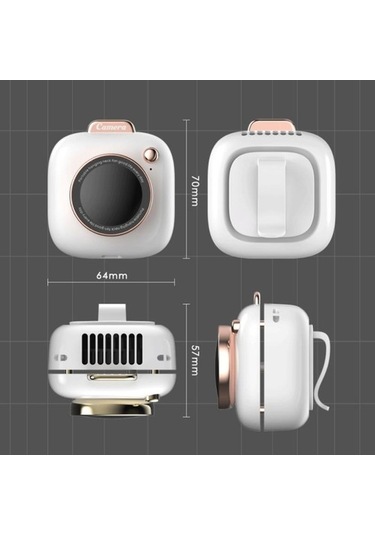 Asılı Boyun Kamera Tarzı Fan Usb Şarj Edilebilir Taşınabilir - Yeşil 6007 Yeşil