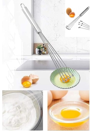 Rotanev Yeni Nesil Ayarlanabilir Paslanmaz Çelik Metal Boncuk Top Uçlu Yumurta Çırpıcı Sos Karıştırıcı Gri