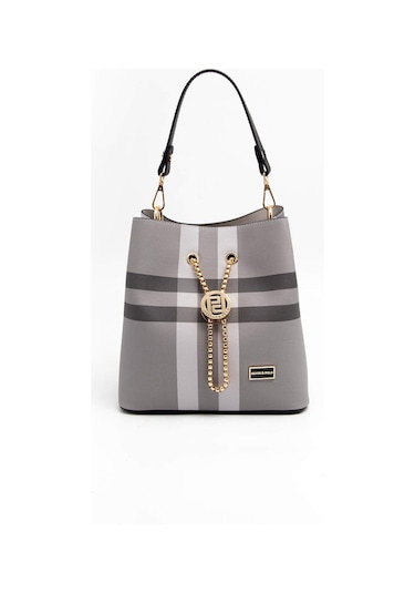 Silver Polo Kadın El Çantası 967 Mk84 45530 Gri Mat Siyah 45530 Gri Mat Siyah Çok Renkli