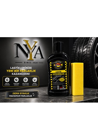 Lastik Parlatıcı Jel 500 Ml + Uygulama Süngeri Hediyeli