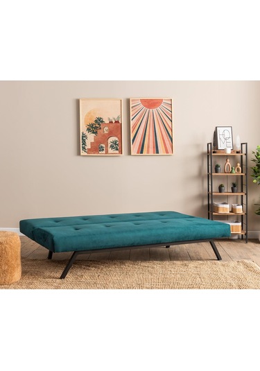 Pafu Zola Üçlü Yataklı Koltuk - Soho Petrol Petrol Yeşili