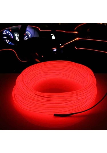 2 Metre 12V Kırmızı İp Neon İp Led Araç İçi Neon Led
