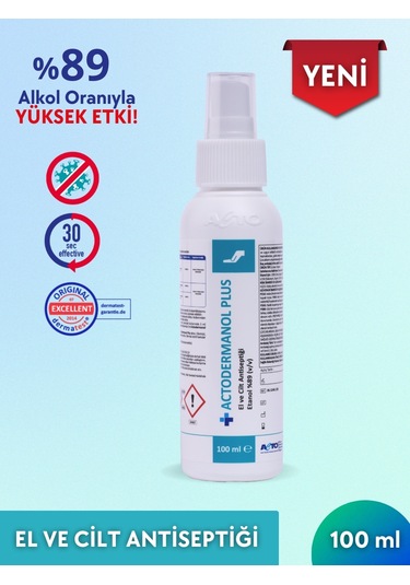 Acto Actodermanol Plus 100 Ml El Ve Cilt Antiseptiği %89 V/v Etan