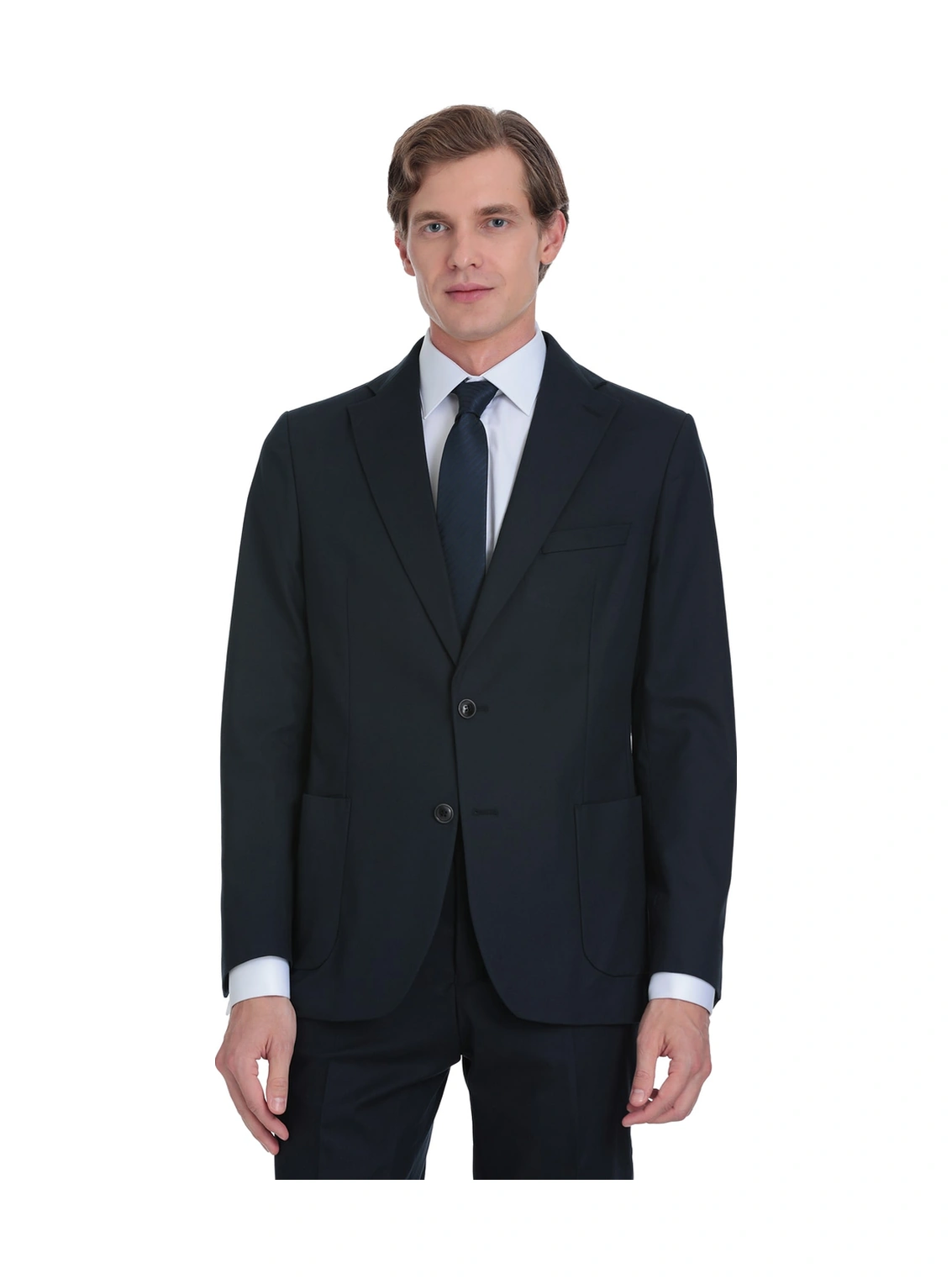 Lacivert Comfort Fit Mono Yaka Klasik Takım Elbise Lacivert