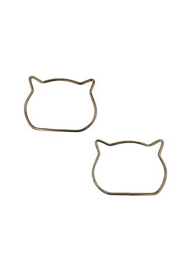 Kedi Şeklinde Metal Çanta Sapı Gold