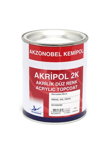 Akzonobel Akripol 2k Düz Renk-schwarz-mb040. 040. Db040- 1 Lt.