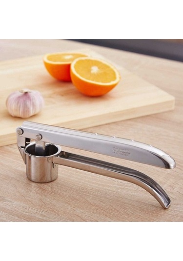 Pazly Cbtx Paslanmaz Çelik Kalın Sarımsak Ezicisi Manuel Sarımsak Presi Gümüş