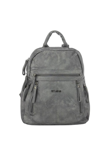 Bolsas Yıkama Deri Kadın Sırt Çanta Gri 1042 Gri