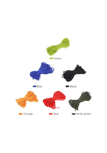 Symbee Kamp Çadır İçin 20m Yansıtıcı Teli, Polipropilen Lif, 25kg Dayanım, Asker Yeşili, Fosforlu Görünürlük Yeşil