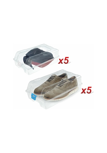 Sağlam Plastik 5 Adet Kadın + 5 Adet Erkek Ayakkabı Kutusu