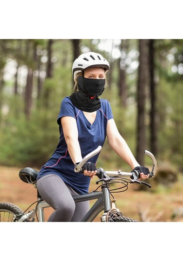 Yaleker Spor Dışarıda Kullanım Multifonksiyonlu Bisiklet Maska Yaz Güneş Koruyucu Buz Ipi Bandana Kulak Kayışlı Koyu Gri Diğer