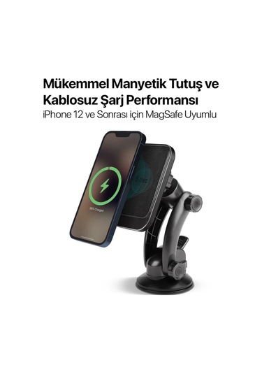 Aircharger Drive M Magsafe Uyumlu Kablosuz Şarj Özellikli Mıknatıslı Araç İçi Telefon Tutucu Diğer