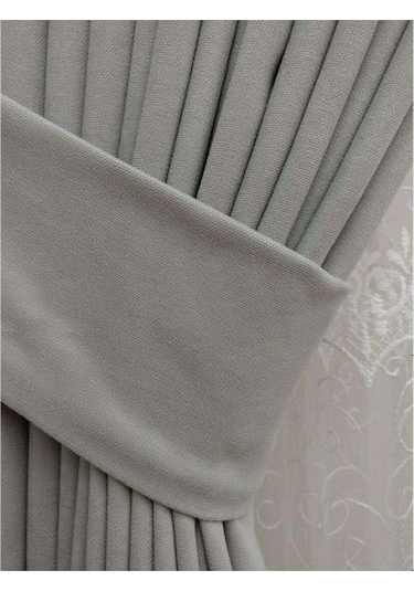 Açık Gri Ada Fon Perde Normal Pile 1'e 2,5 Pile-açık Gri Açık Gri