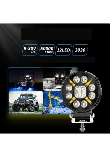Arazi Aracı Tepe Ve Tampon Çalışma Lambası Ve Sis Farı 4 İnç 12-24v Gündüz Led Drl Sarı