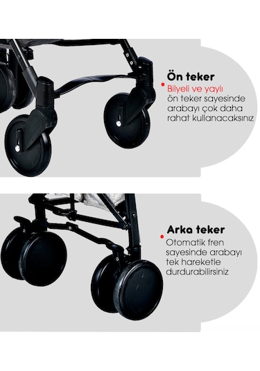 Baby Home 107 Clark Tam Yatar Alüminyum Baston Bebek Arabası