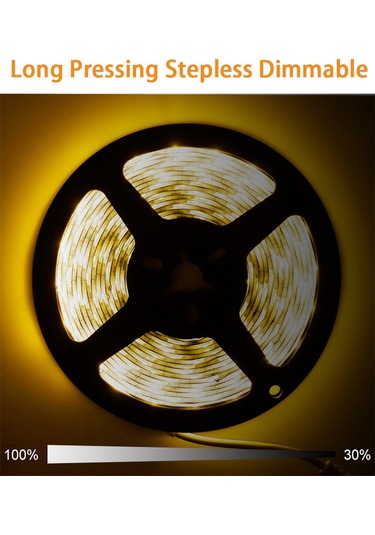 Moveevo Usb Sensörlü Led Şerit Işık - 3 Metre, 3000k Sıcak Beyaz, Su Geçirmez, 3 Modlu Aydınlatma