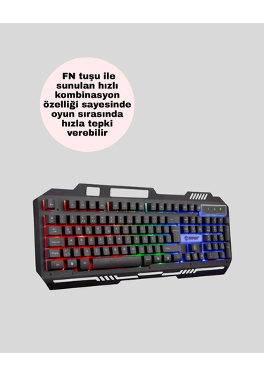 Rgb Aydınlatmalı Oyuncu Klavye Mouse Mekanik Hissiyat, Maksimum Kontrol Diğer