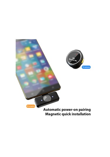 Mufunye Kablosuz Yaka Mikrofonu Çift Mikrofon Manyetik Emiş Giyme Gürültü Azaltma Gecikme Yok Type-c Şarj Ed E